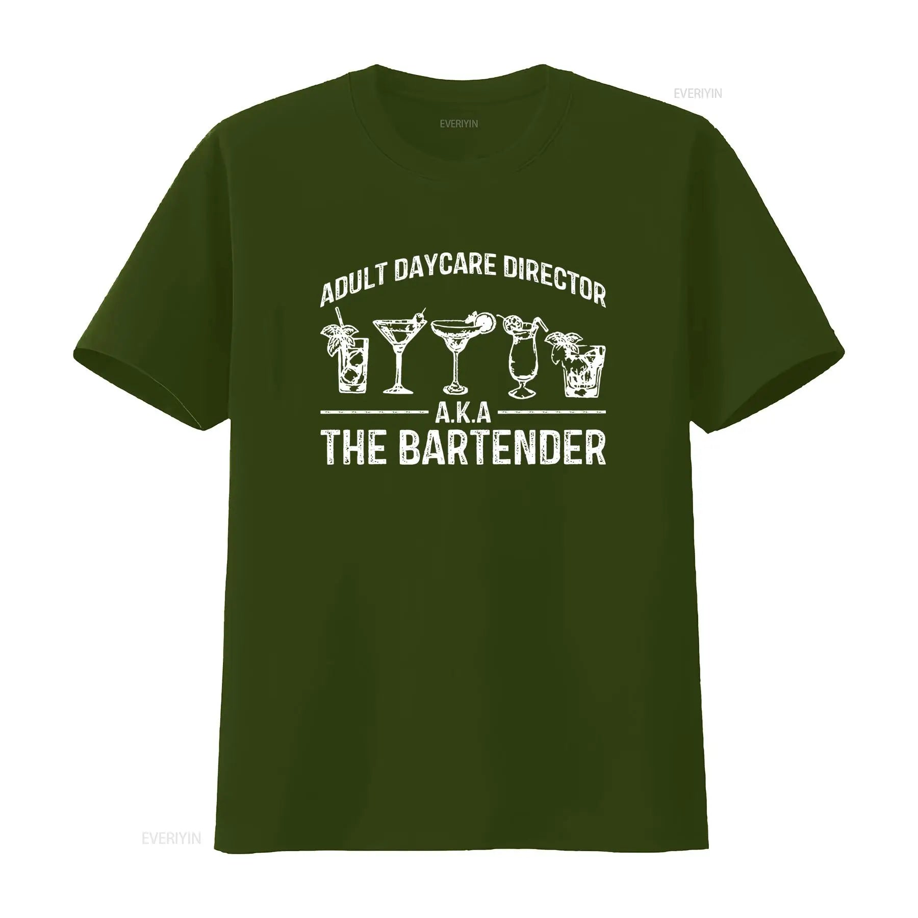 Funny Bartending T Shirt Bartender Barista Barmen Adult Daycare Director A K The Drinking vintage Washed Slightly Comfortable