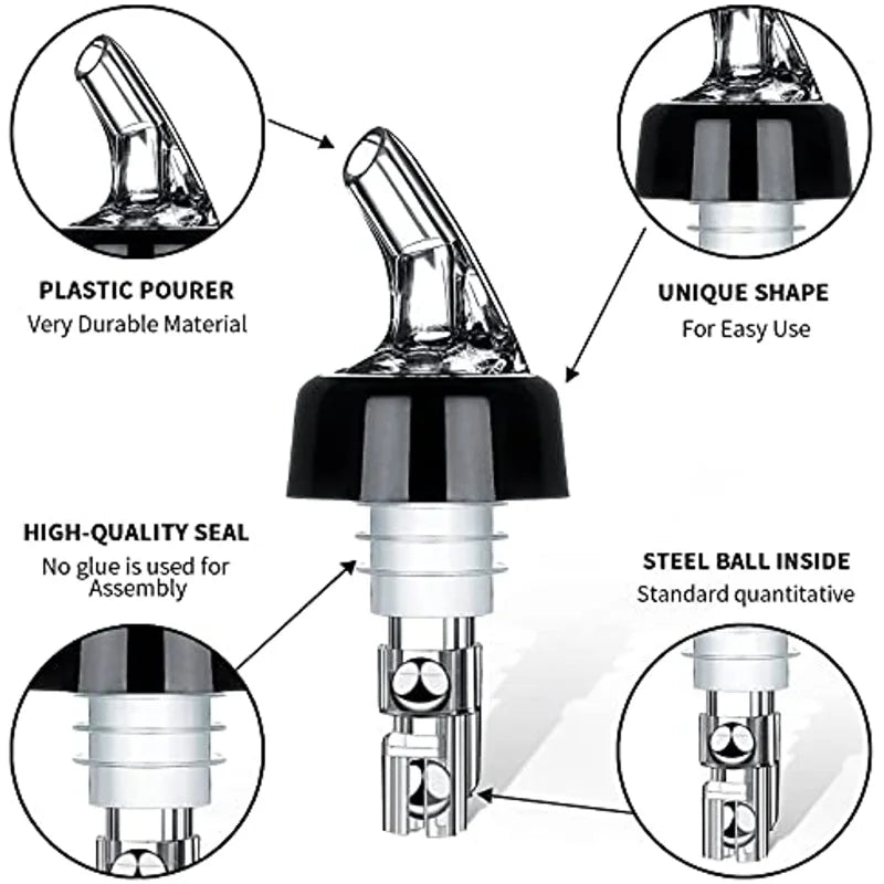 Automatic Measured Bottle Pourer - Quick Shot Spirit Measure Pourer Drinks Wine Cocktail Dispenser Home Bar Tools - 1oz/30ml