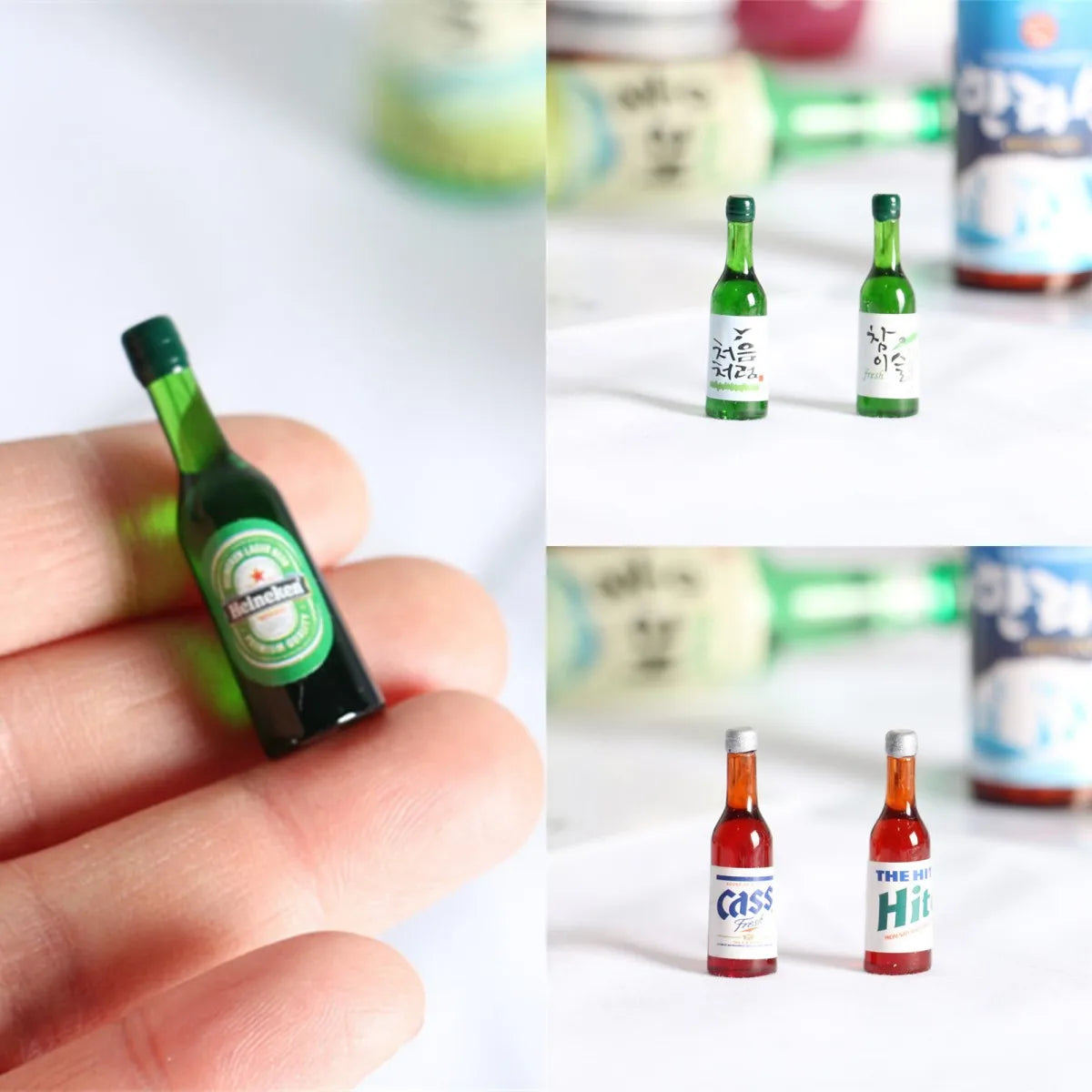 5pcs Dollhouse Mini Beer Bottle Miniature Items Drink Korea Sake BJD Dolls House Accessories Bar Decorations Photography Props