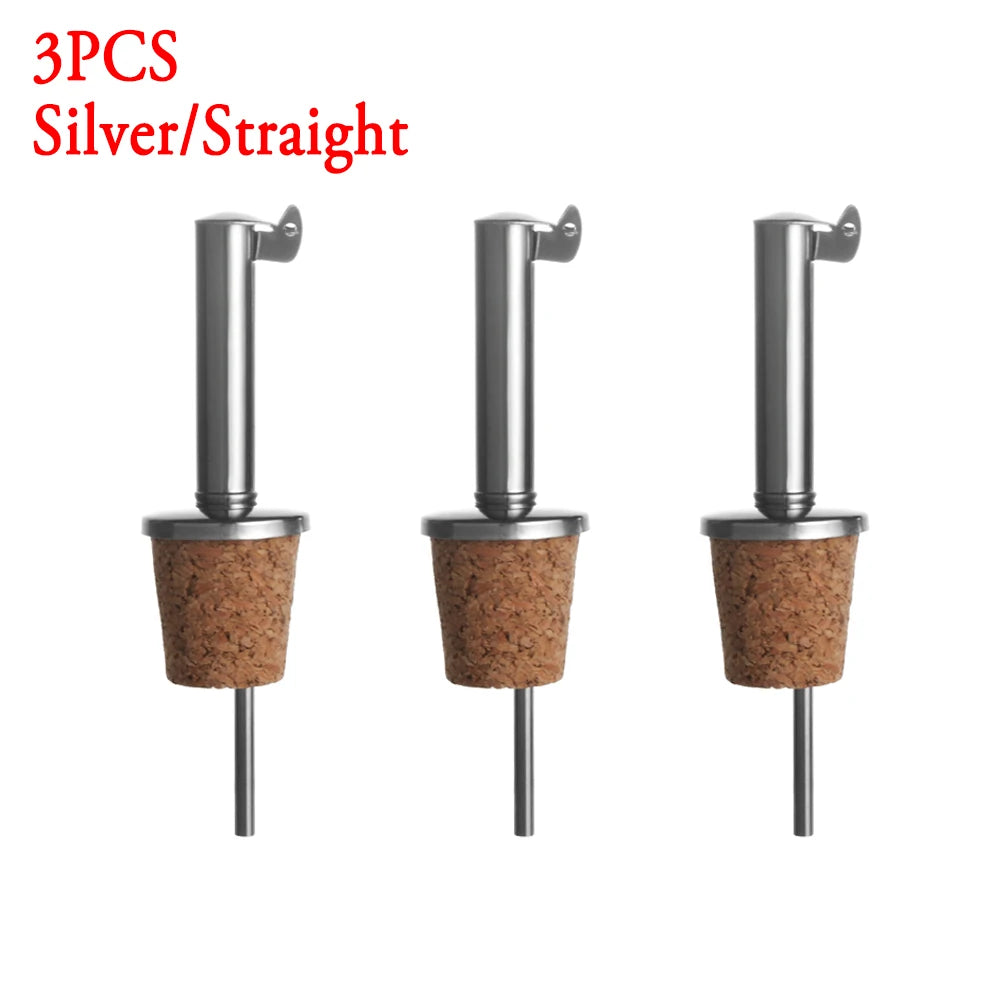 Stainless Steel Bottle Stopper Wine Pourer Cover Olive Oil Pourer Dispenser Spout Cork Vacuum Seal Leak-Proof Plug Kitchen Tools