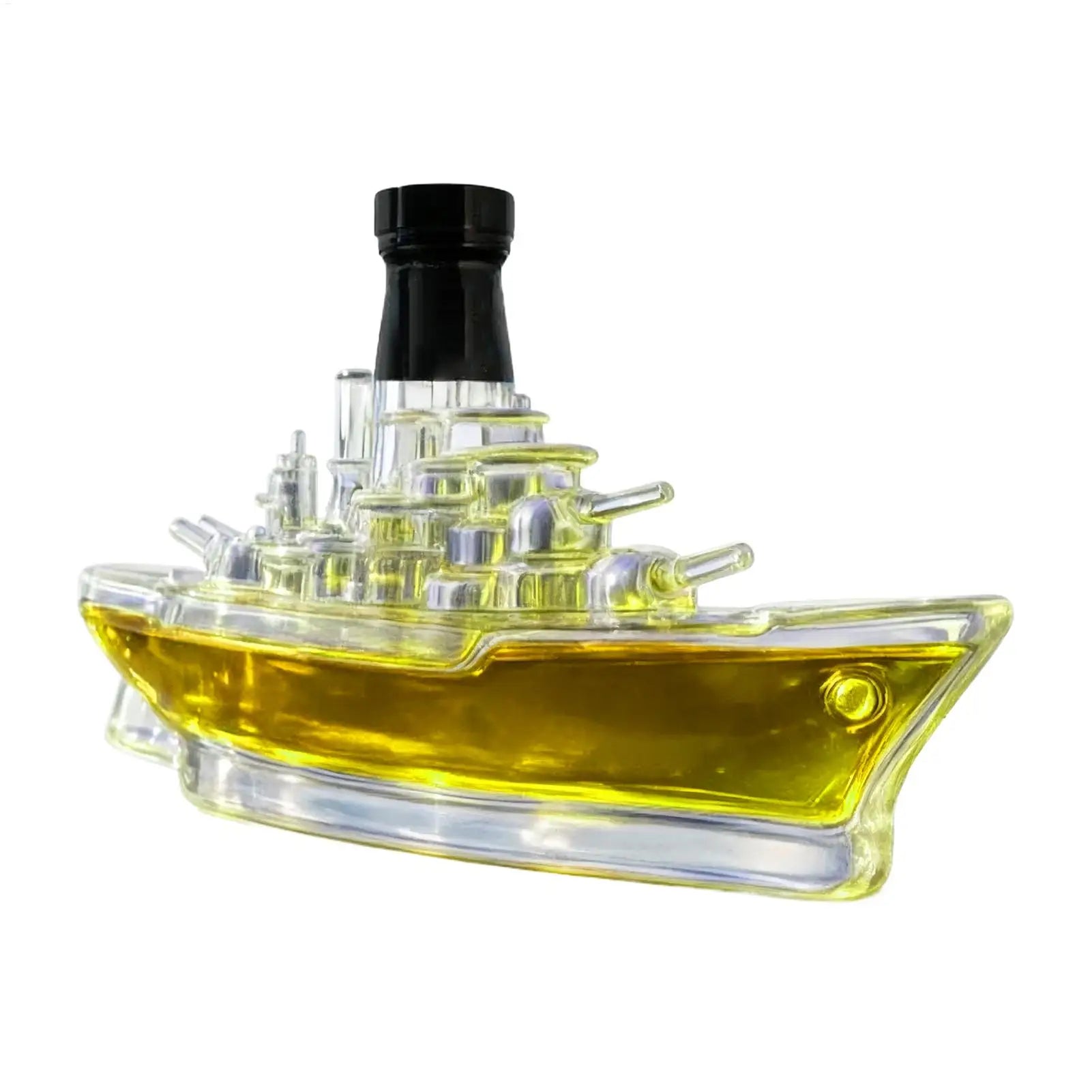 350ml Warship Shape Glass Liquor Bottle Empty Whisky Vodka Jar for Home Bar Collection Gift Decoration Accessories