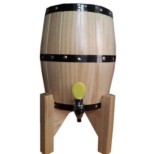 Oak Wood Aging Barrel with Tap Small Wooden Wine & Spirit Fermentation Cask Portable Mini Whiskey Barrel Decor for Home Brewing