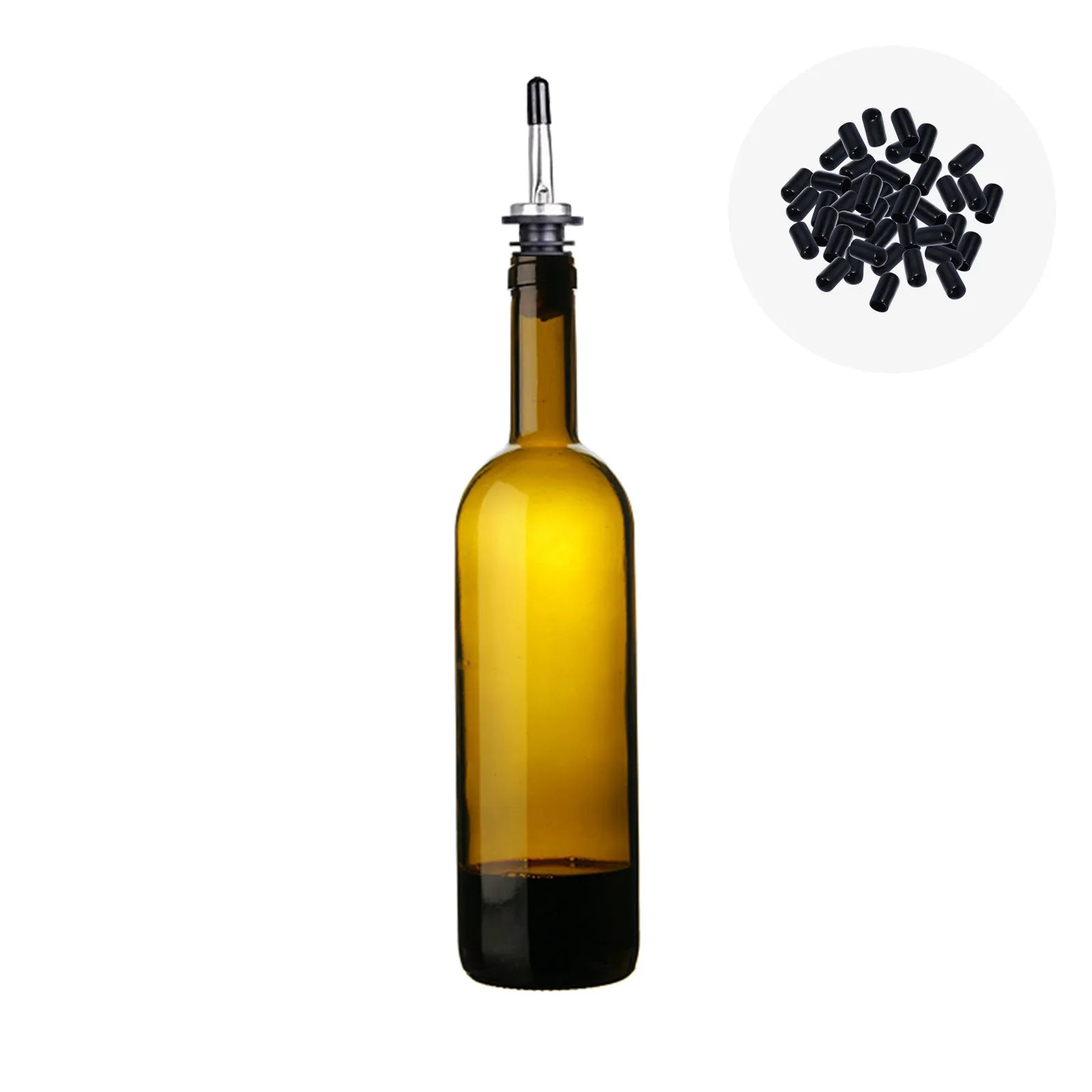 100Pcs Liquor Bottle Pourer Cover Reusable Rubber Spout Caps for Wine Oil Bottle Pour Spouts Dust Proof Bar Accessories