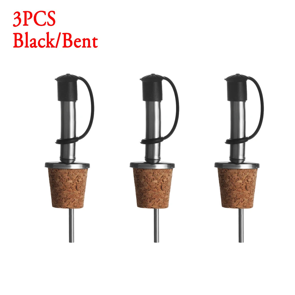 Stainless Steel Bottle Stopper Wine Pourer Cover Olive Oil Pourer Dispenser Spout Cork Vacuum Seal Leak-Proof Plug Kitchen Tools