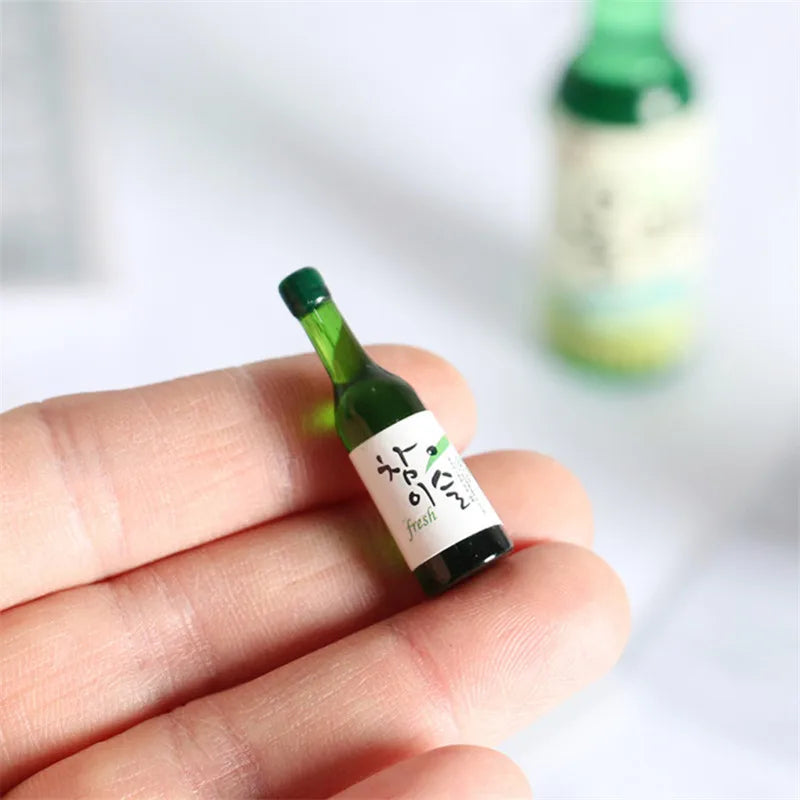 5pcs Dollhouse Mini Beer Bottle Miniature Items Drink Korea Sake BJD Dolls House Accessories Bar Decorations Photography Props