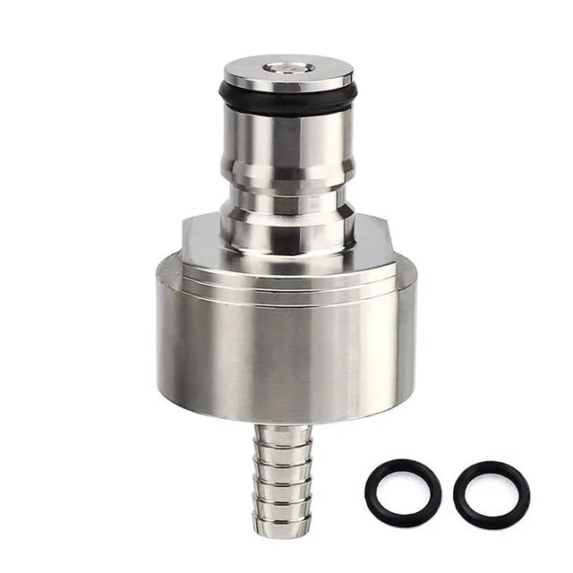 Stainless Carbonation Cap 60psi CO2 Charger With 5/16" Barb & Ball Lock Disconnect Type CO2 Coupling For Carbonate Soda Beer
