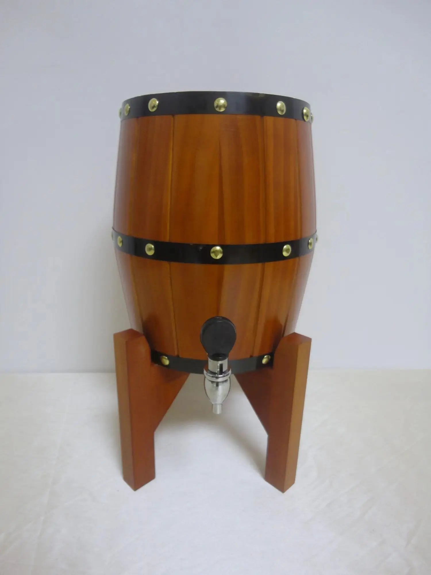 Oak Wood Aging Barrel with Tap Small Wooden Wine & Spirit Fermentation Cask Portable Mini Whiskey Barrel Decor for Home Brewing