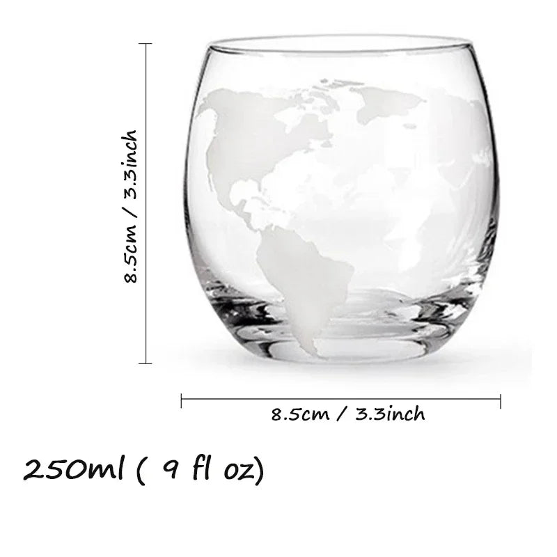 Globe Shaped Whiskey Decanter Borosilicate Glass with Wood Base Unique Wine Aerator Bottle Gift for Home Bar Decor
