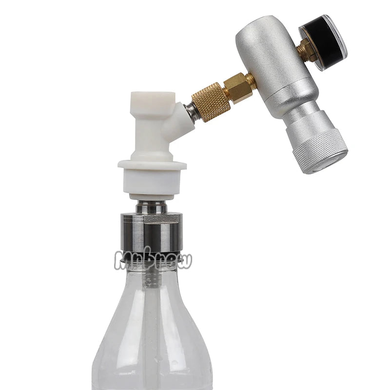 Stainless Carbonation Cap 60psi CO2 Charger With 5/16" Barb & Ball Lock Disconnect Type CO2 Coupling For Carbonate Soda Beer