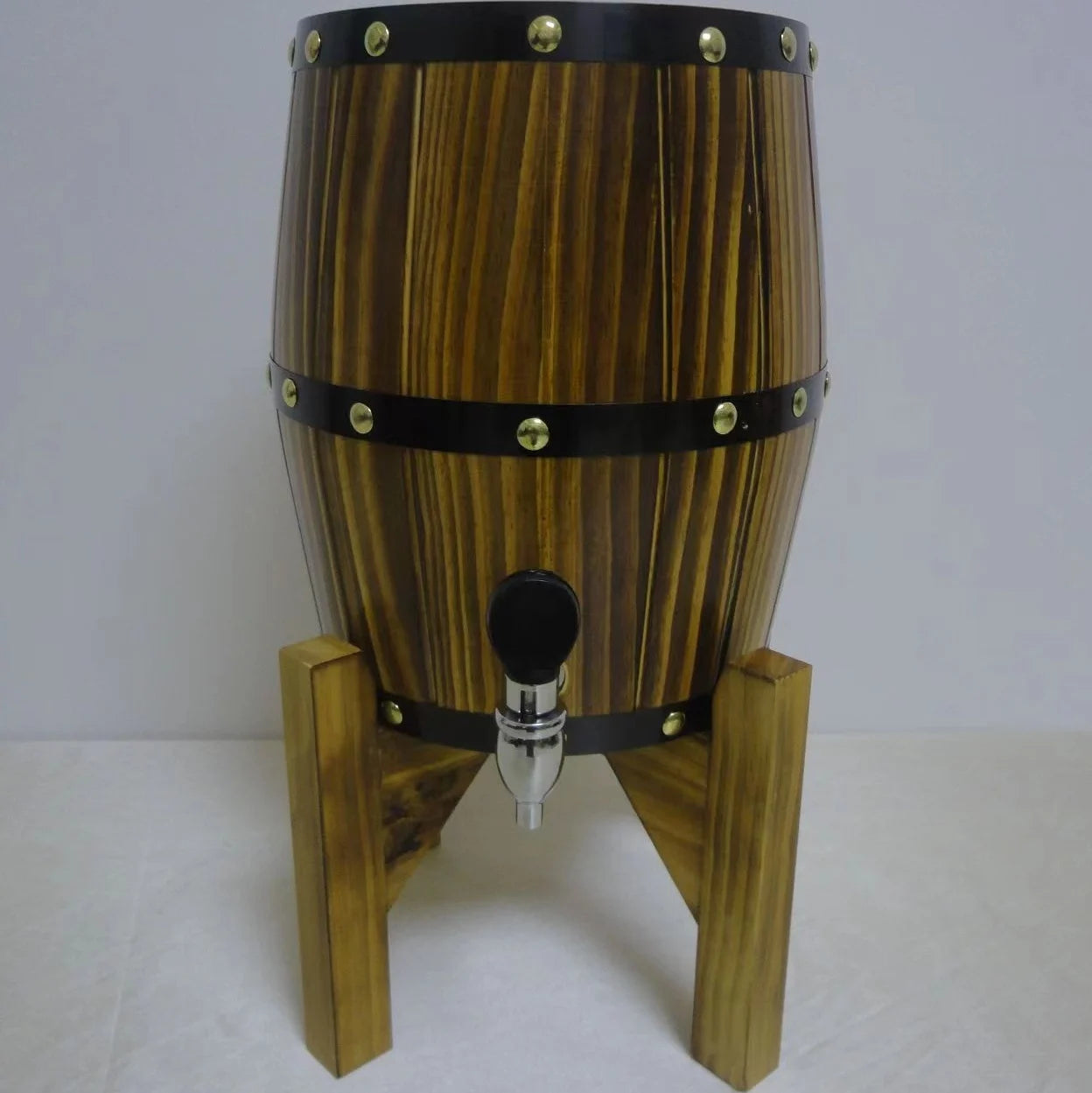 Oak Wood Aging Barrel with Tap Small Wooden Wine & Spirit Fermentation Cask Portable Mini Whiskey Barrel Decor for Home Brewing