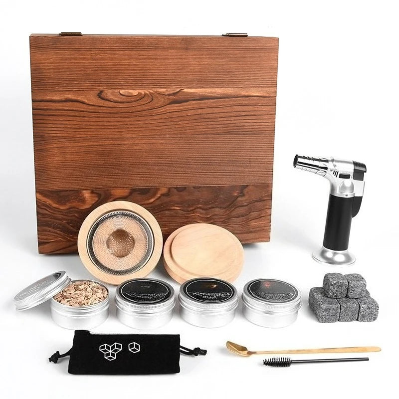 Premium Wooden Smoke Infusion Kit for Home Bartending, Adds Flavor to Cocktails Whiskey & Culinary Creations