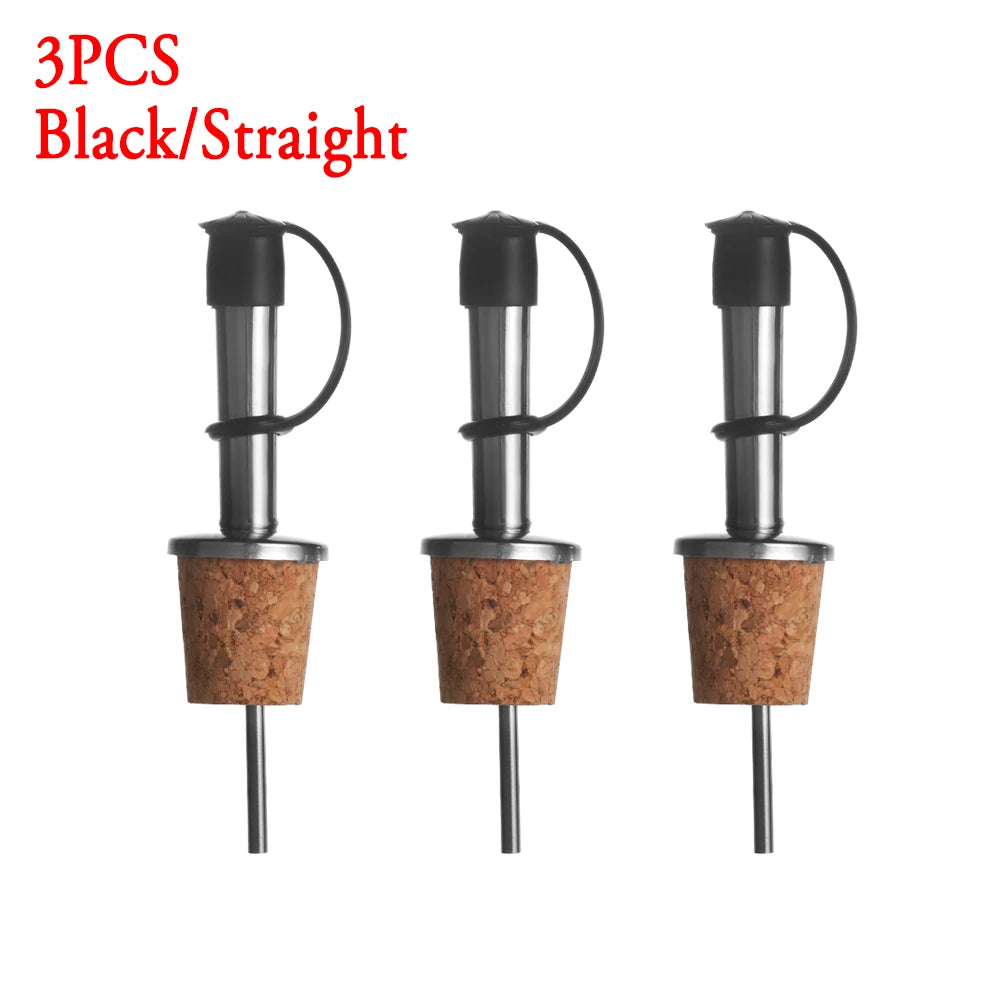 Stainless Steel Bottle Stopper Wine Pourer Cover Olive Oil Pourer Dispenser Spout Cork Vacuum Seal Leak-Proof Plug Kitchen Tools